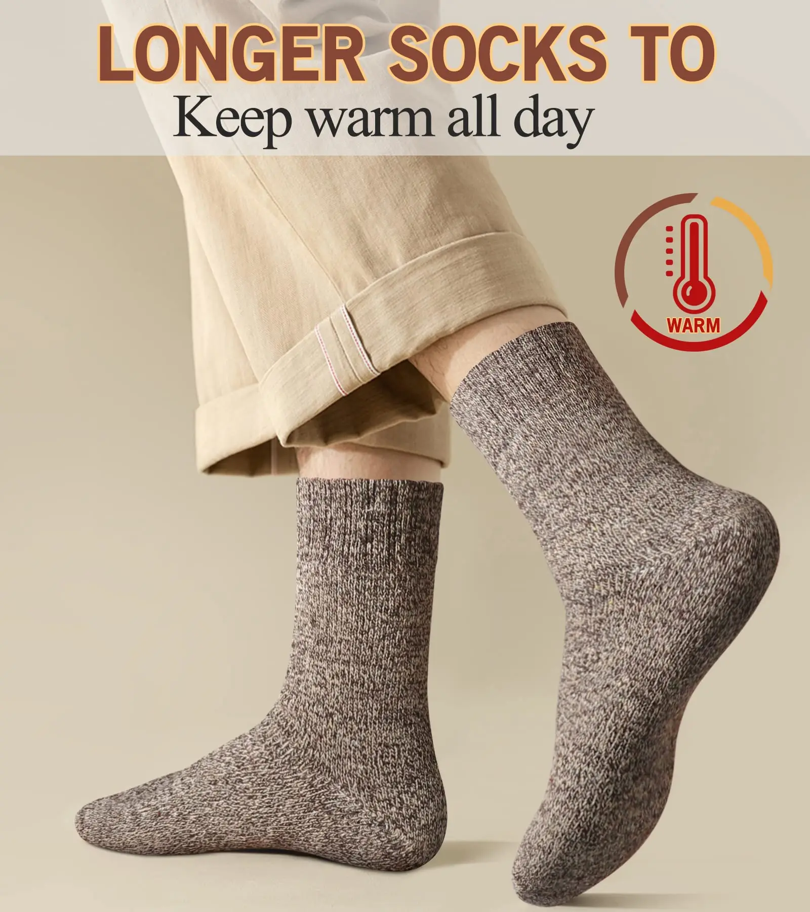 5 пар зимних теплых женских носков, шерстяные мужские носки, очень толстые однотонные носки, носки из шерсти мериноса для защиты от холодного снега, махровые носки
