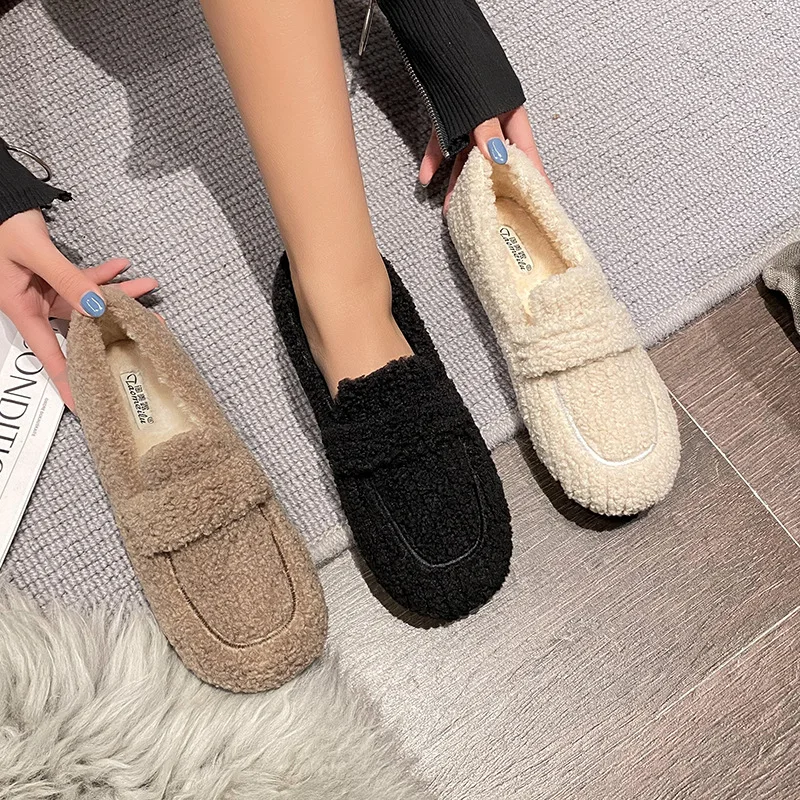 SDWK/ женская плюшевая обувь на плоской подошве; зимние теплые зимние ботинки модного бренда с бабочкой; повседневные лоферы для офиса и банкета; Большие размеры