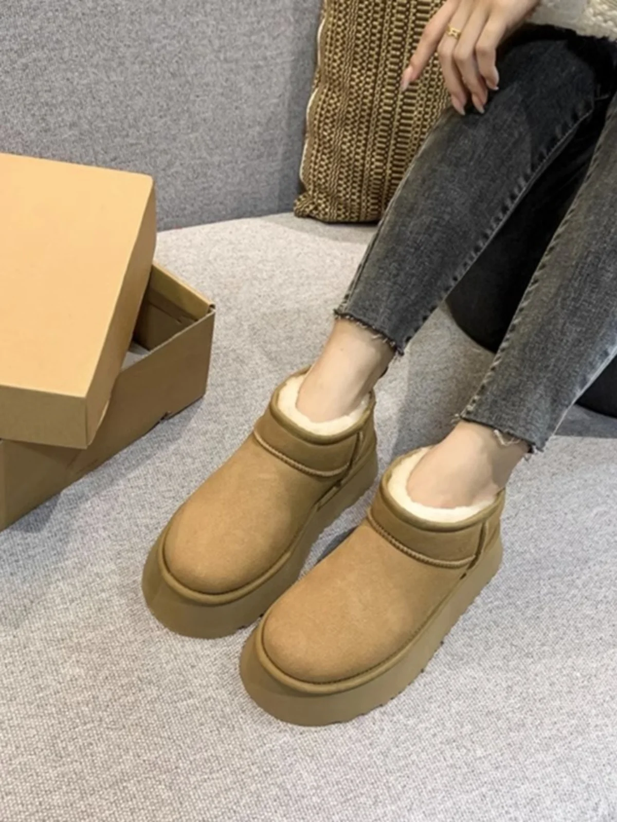 Женские ботинки, Ботинки-Женская зимняя обувь, Роскошный дизайнер из Австралии, Круглый носок, плоский каблук, кожа 2023 года, модные лодыжки, Лолит