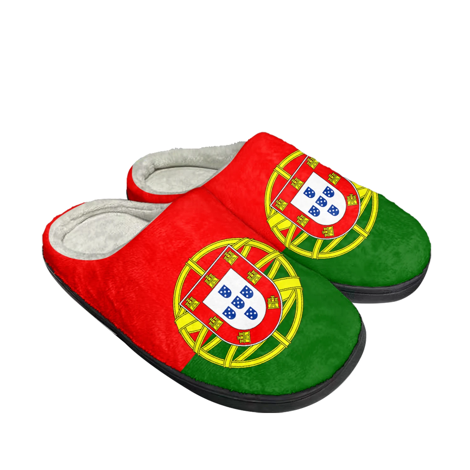Горячие Домашние хлопчатобумажные тапочки с флагом Португалии, Изготовленные на заказ, Мужские и женские Сандалии, Португалия, Плюшевая Повседневная обувь для спальни, сохраняющая тепло, Термощипцы
