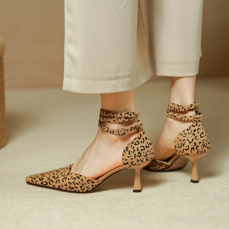 FEDONAS, Пикантные женские босоножки с ремешком на щиколотке, натуральная кожа, модные тонкие туфли на высоком каблуке, офисные женские туфли-лодочки для вечеринок, Женская обувь Весна-лето