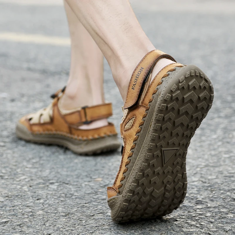 болотная обувь; Летние мужские сандалии; уличные нескользящие мужские пляжные сандалии; мужская обувь ручной работы из натуральной кожи; модные мужские кроссовки;