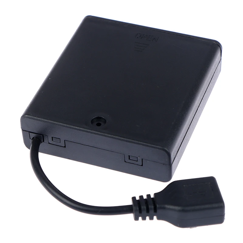 1PC 4 X AA USB Батарейный Блок Для светодиодных Лент 5V USB Mini Power Supply