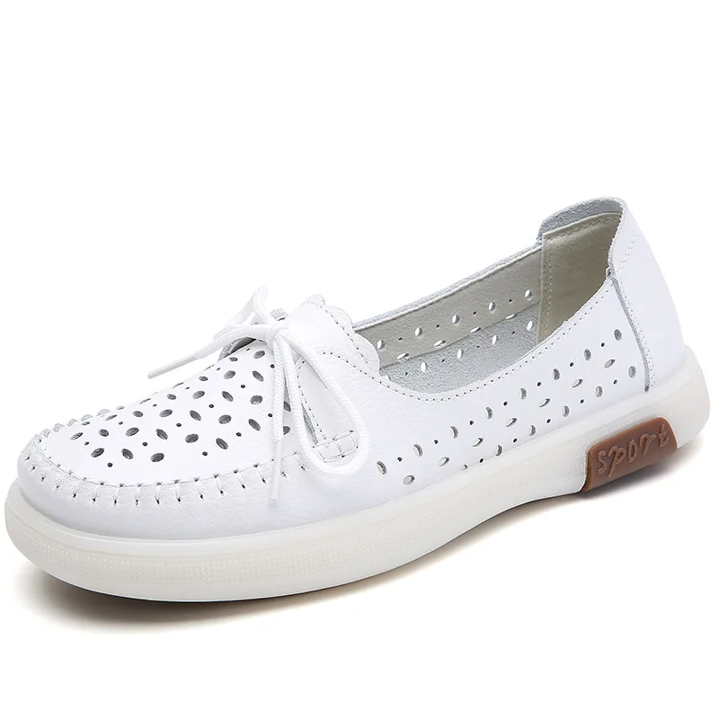 XIHAHA/ Новая летняя женская обувь с дырками, женские пляжные сандалии, Дышащая Белая обувь, Легкая Удобная спортивная обувь для девочек