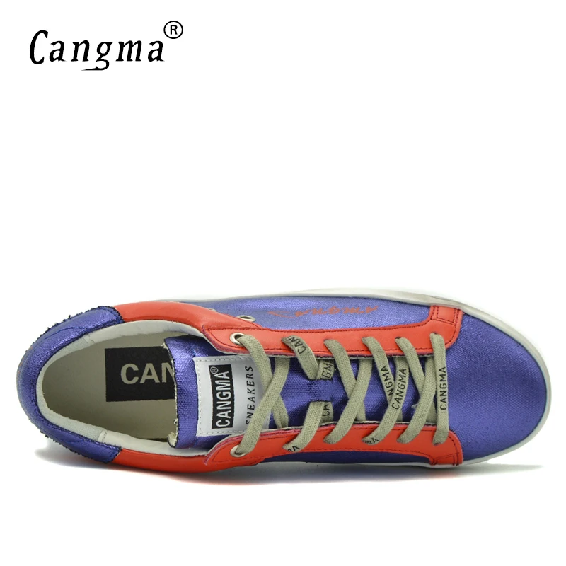 Роскошная Брендовая Дизайнерская женская Фиолетовая обувь CANGMA, водонепроницаемые Парусиновые кроссовки на платформе, повседневные женские винтажные туфли на плоской подошве, Женские