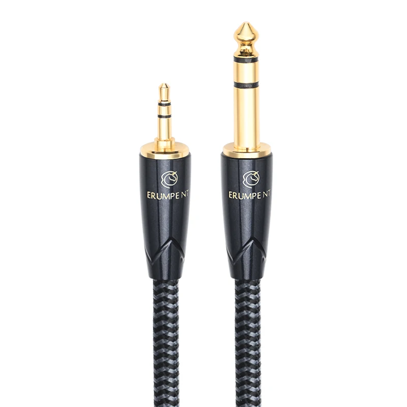 Удлиненный вспомогательный кабель 3,5-6,5 мм для компьютерного усилителя, динамиков, аудиокабеля Jack 6N OCC от 3,5 до 6,5 мм