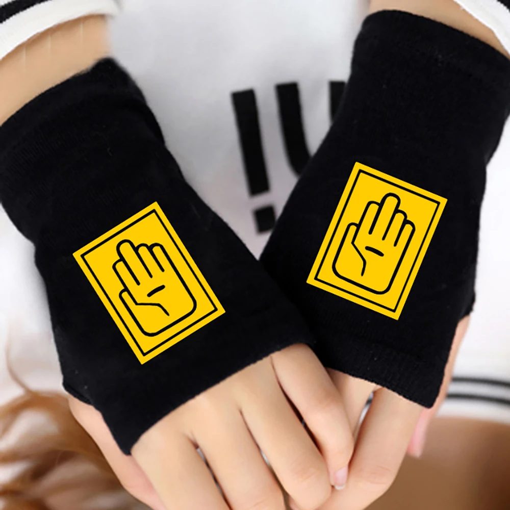 Аниме JoJo's Bizarre Adventure Перчатки Кира Есикаге Бруно Гвидо Косплей Хлопчатобумажные Теплые Перчатки на полпальца Аксессуары для одежды