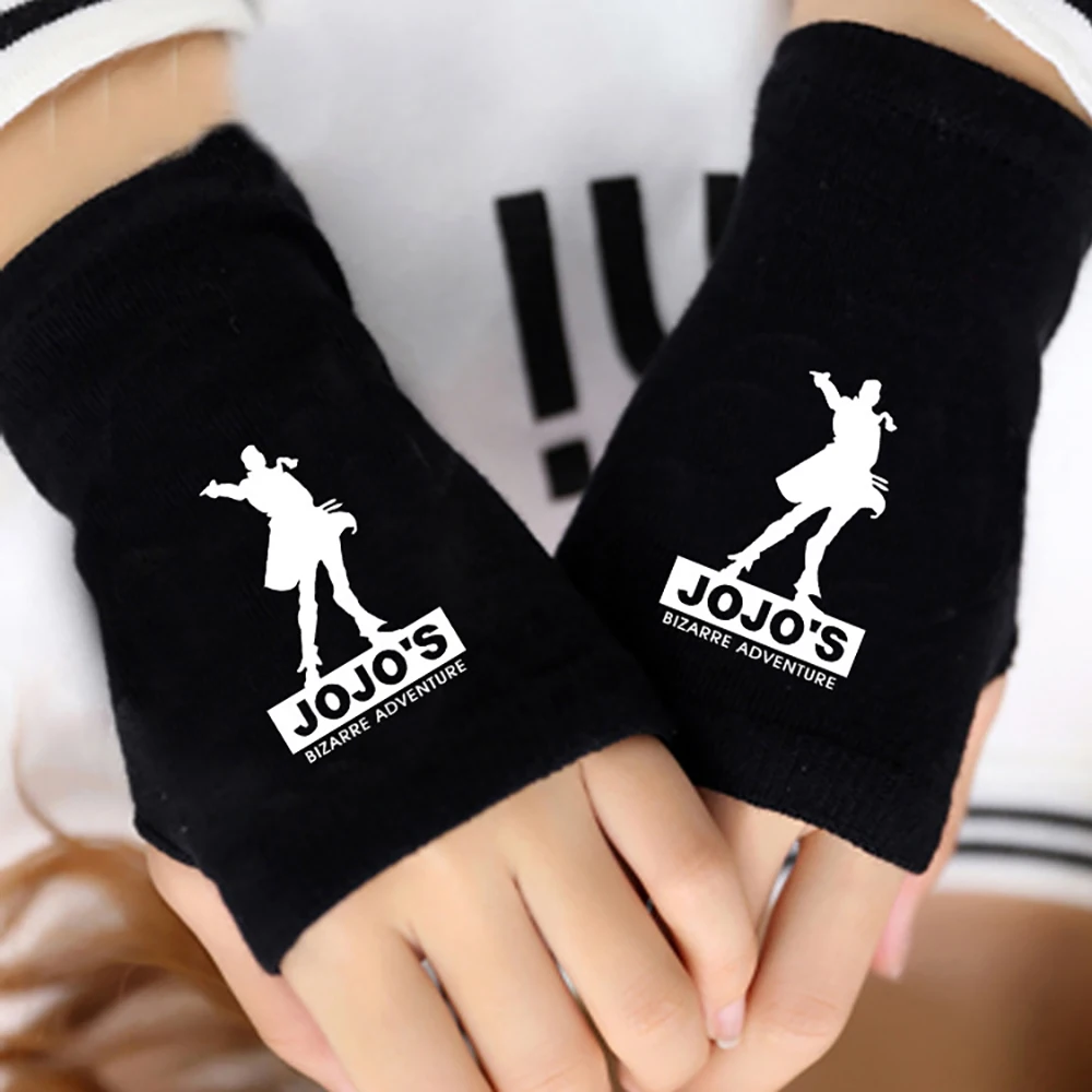 Аниме JoJo's Bizarre Adventure Перчатки Кира Есикаге Бруно Гвидо Косплей Хлопчатобумажные Теплые Перчатки на полпальца Аксессуары для одежды