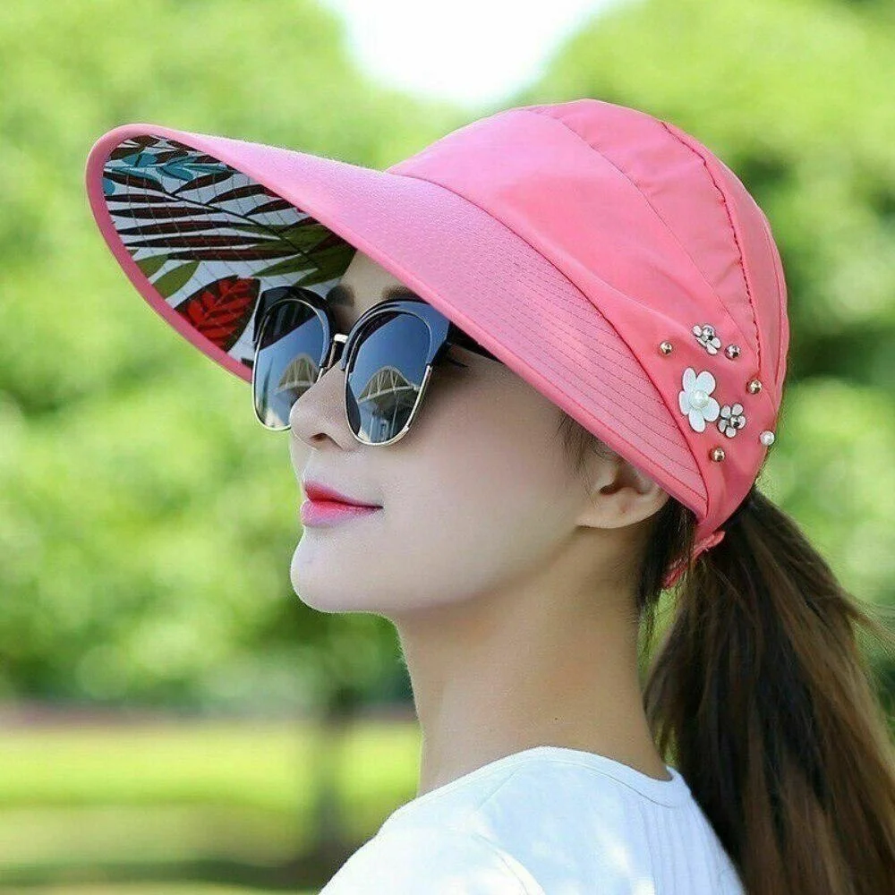 Женская Летняя складная солнцезащитная шляпа с широкими полями, пляжные кепки с защитой от ультрафиолета, шляпы