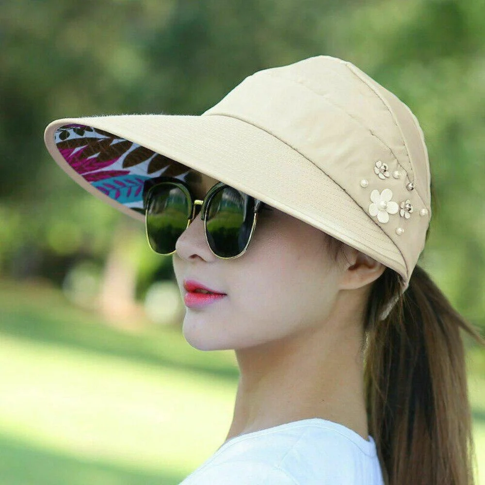 Женская Летняя складная солнцезащитная шляпа с широкими полями, пляжные кепки с защитой от ультрафиолета, шляпы