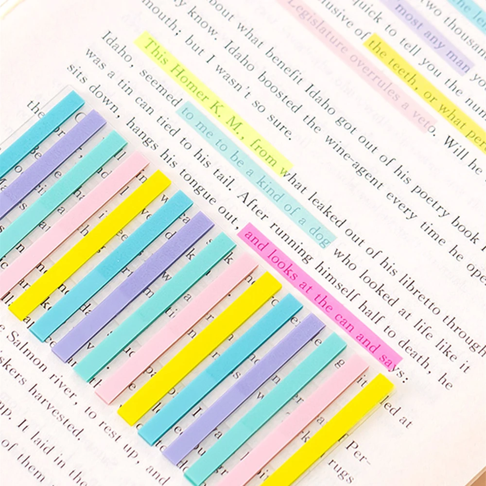 Цветные наклейки 1/2 шт. прозрачные флуоресцентные флаги, наклейка с индексом в очень тонкую полоску, доступная для записи, цветной прозрачный столб