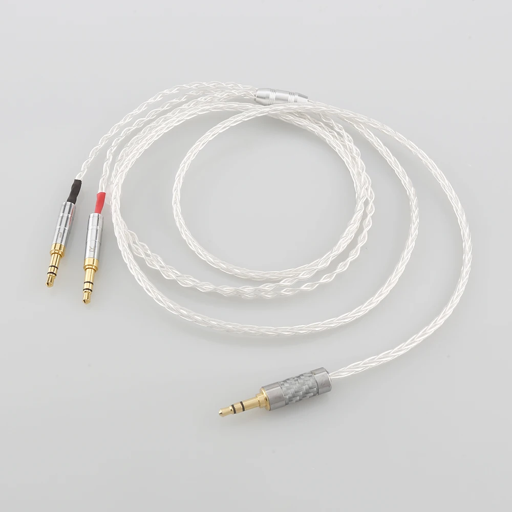 Посеребренный кабель для наушников, Высококачественные Удлинители для наушников, Линия замены для Focus Clear Elear Elex Elegia Stellia