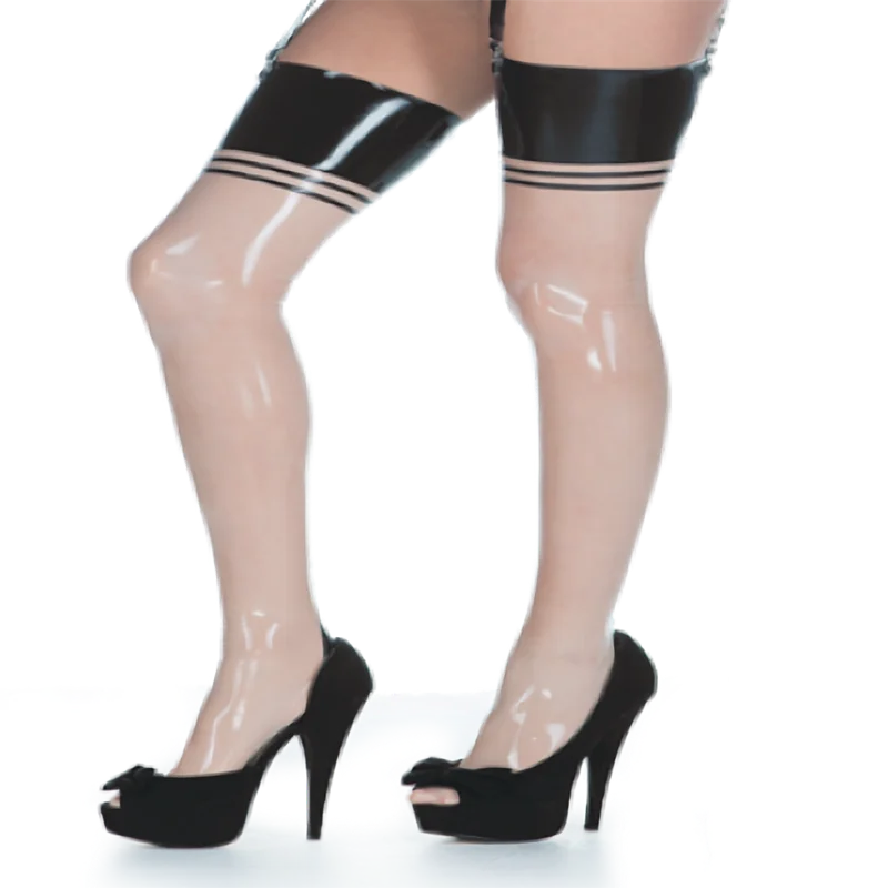 Латексный комбинезон Gummi Резиновые ножки, длинные чулки, сексуальные 3 планки по индивидуальному заказу 0,4 мм