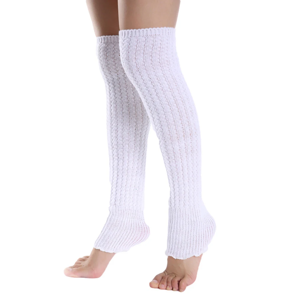 Модные женские однотонные вязаные гетры до колена, Плиссированные Длинные носки, гетры 2020, Уличные носки для ног, Зима
