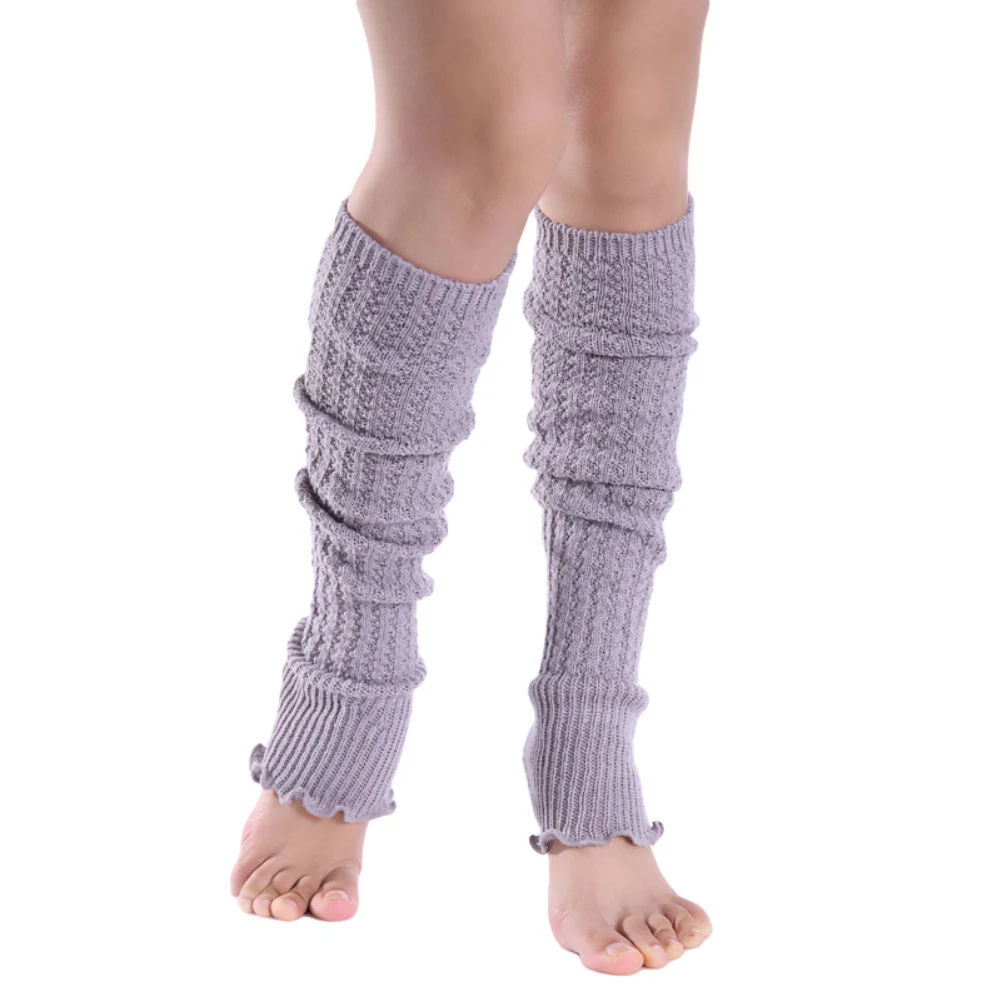 Модные женские однотонные вязаные гетры до колена, Плиссированные Длинные носки, гетры 2020, Уличные носки для ног, Зима