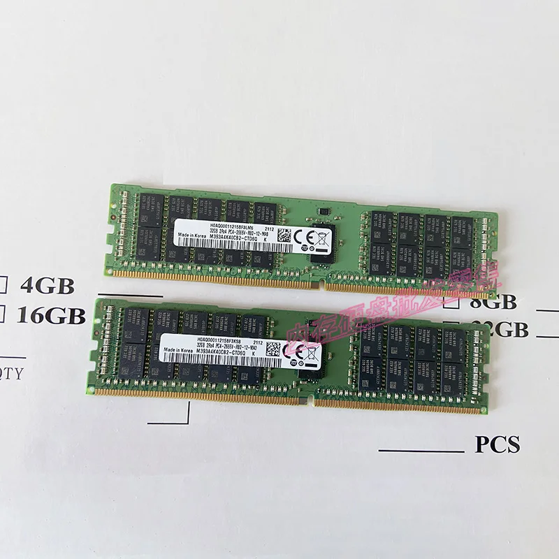1ШТ DDR4 32G 2666 2RX4 PC4-2666V 32GB ECC REG RDIMM Для Samsung Серверный Модуль Памяти M393A4K40CB2-CTD6Q 