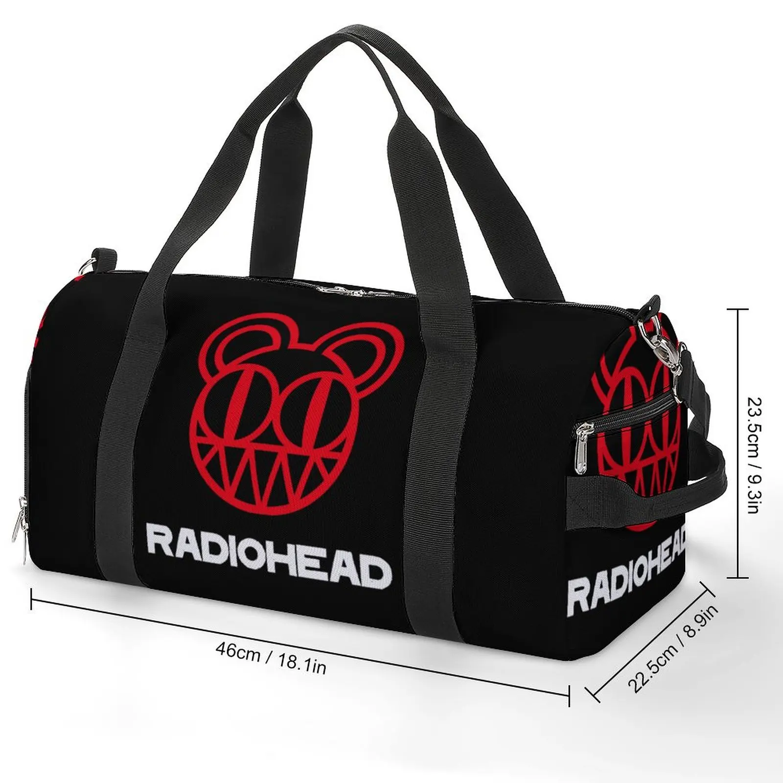 Белая спортивная сумка Radiohead, вдохновленная рок-группой, Дорожные Тренировочные спортивные сумки, Мужская Женская изготовленная на заказ ретро-сумка для фитнеса, Водонепроницаемые сумки