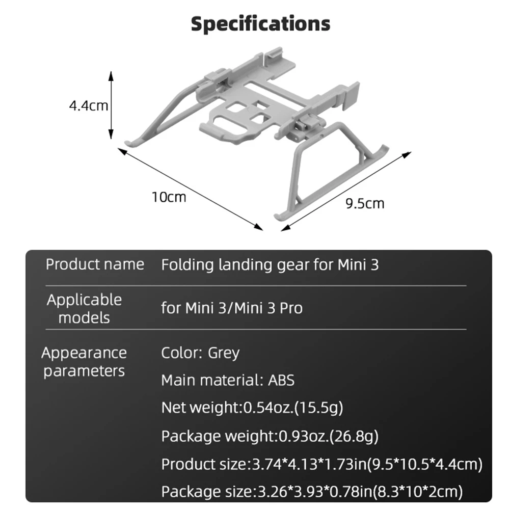 Складное шасси Быстроразъемный Удлинитель для ног Фиксатор пропеллера для DJI Mini 3-х Высотная подставка Аксессуары для дронов