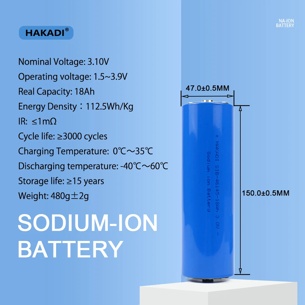 HAKADI 3V 18Ah 1/2/4шт Натрий-ионный Аккумулятор Аккумуляторные Батареи Высокой Емкости при Низкой Температуре для Дронов-Электровелосипедов