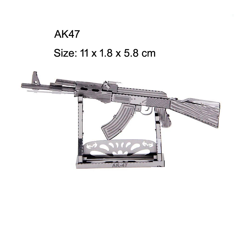 Рождественские Поделки 3D Металлическая Трехмерная Сборка Модельных Блоков AK47 Barrett Type 92 Пехотная Пушка Головоломка Для Мальчиков Grils Подарок