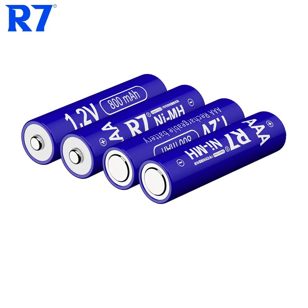 Батарейки R7 1,2 В aaa 800 мАч AAA Аккумуляторная батарея с 4 слотами ЖК-смарт-зарядное устройство
