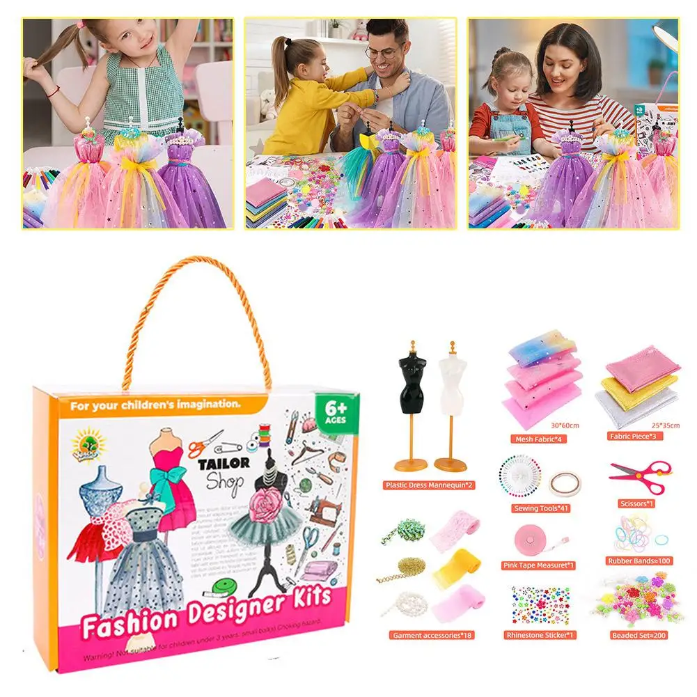 Дизайн детской одежды DIY Handmade Material Kit Комплект для Шитья Кукольной Одежды для Детей, Модельер Для Девочек, Для Вечеринки Begi L0C6