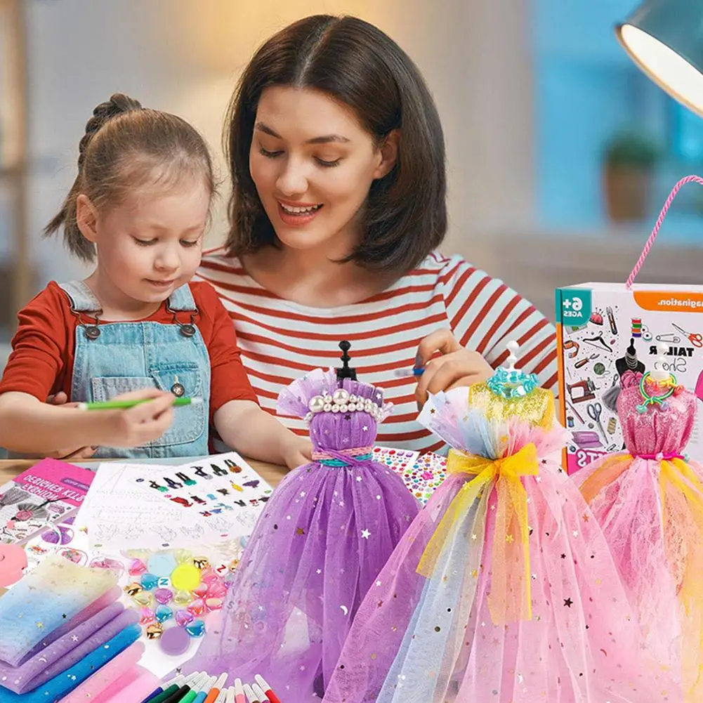 Дизайн детской одежды DIY Handmade Material Kit Комплект для Шитья Кукольной Одежды для Детей, Модельер Для Девочек, Для Вечеринки Begi L0C6