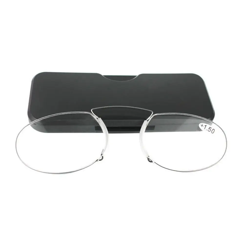 Ленивые очки Очки для чтения Мини-увеличительный зажим для носа Очки для дальнозоркости Портативная подставка для носа без ног Мужчины Женщины