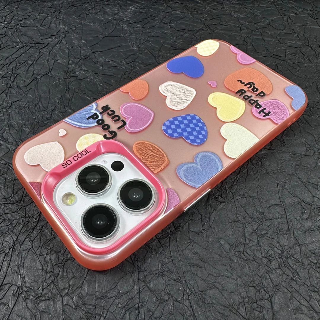 Розовый Металлический Чехол Для iPhone 14 Противоударный 15 13 12 11 Pro Max X XS XR 7 8 Plus Чехол Для iPhone Удачи