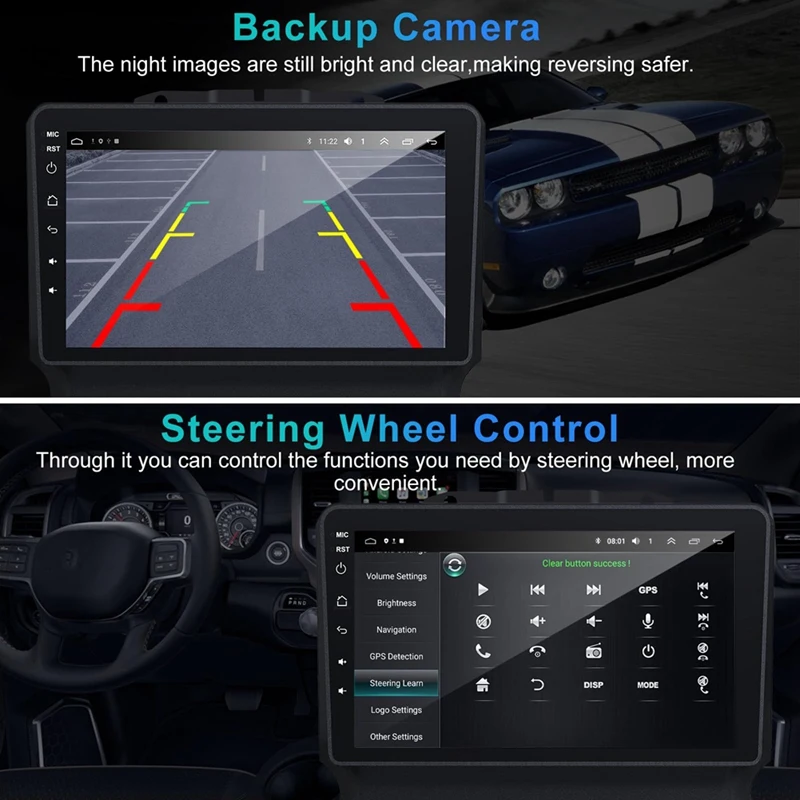 Для Dodge RAM 1500 2500 3500 2013-2018 Автомобильный Стерео, 2 + 32G Android 12 9-дюймовый Сенсорный Экран Радио Carplay Android Автозапчасти для Автоматической камеры