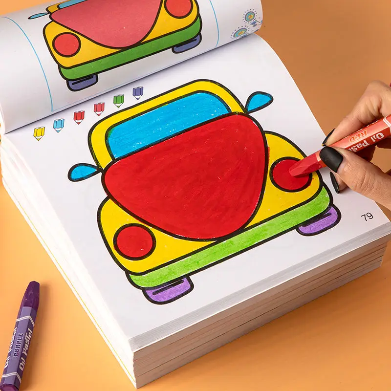160 Страниц Детские раскраски для мальчиков и девочек, автомобили, животные, Овощи, книга для рисования для детей, канцелярские принадлежности для раннего обучения, подарки