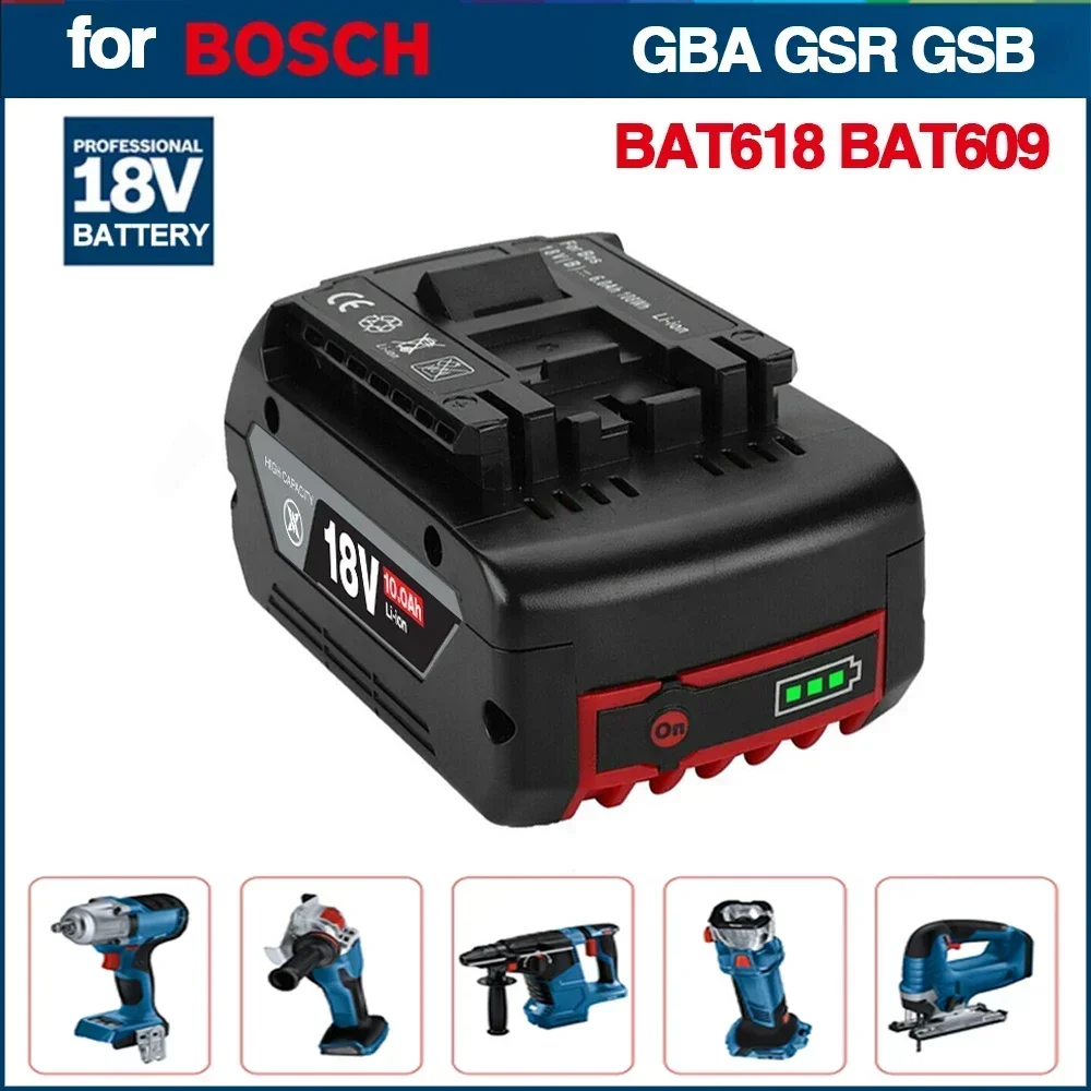 НОВЫЙ Литий-ионный Аккумулятор 18V 10Ah Для резервного Копирования электроинструмента Bosch 18V 10000mah Портативная Сменная Индикаторная лампа BAT609