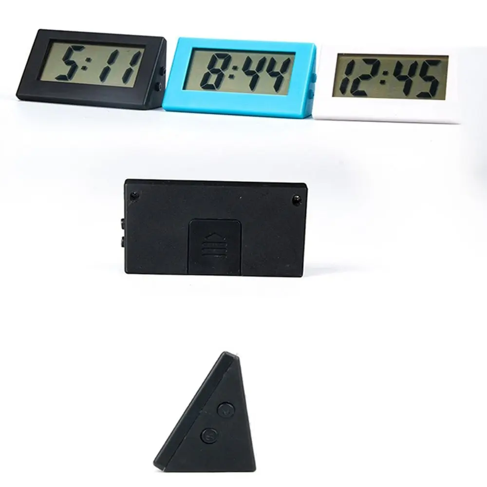 Маленькие Мини-Треугольные Часы Прочный Немой ABS Настольные Цифровые Часы Электронное Простое Перемещение