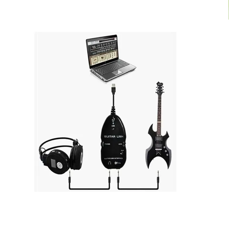 USB-гитарный аудиоэффектор, кабель для подключения гитары к компьютеру, гитарный аудиоэффектор