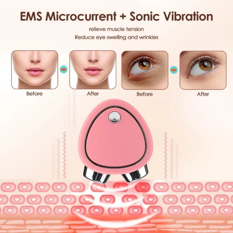 Мини-портативный Массажер для похудения лица EMS Beauty Instrument, Микротоковый Деликатный Контурный Лифтинг, Укрепляющий Уход За кожей лица