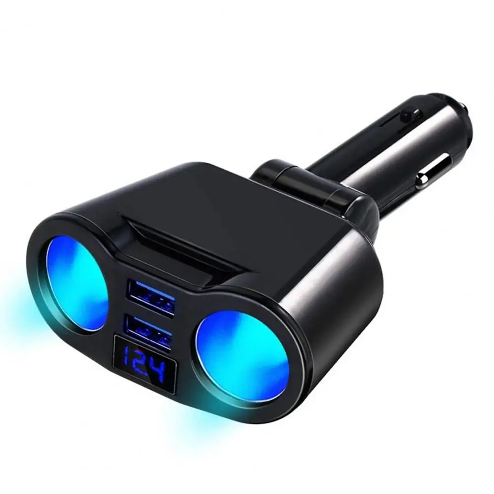 Автомобильное Зарядное Устройство С Двойным USB-2-Портовым Цифровым Дисплеем, Поворотным Удобным Подключаемым Зарядным Устройством, Адаптером Питания Для Стайлинга Автомобилей Для Автомобиля