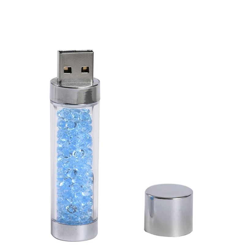 JASTER Crystal USB Флэш-Накопители 128 ГБ Серебристо-Металлическая Карта Памяти 64 ГБ Маленькая Цилиндрическая Ручка-Накопитель 32 ГБ Креативный Подарок USB-Накопитель 16 ГБ