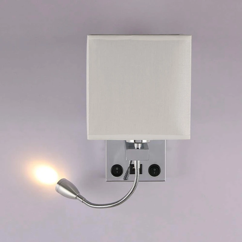 Современный светодиодный настенный светильник, аппликация для спальни, бра с переключателем USB, внутреннее изголовье кровати, настенные светильники для дома и отеля (без лампочек)