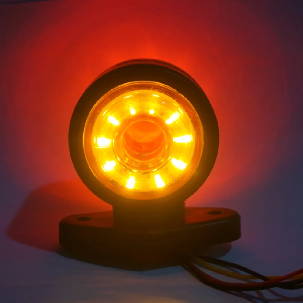 1 пара светодиодных боковых габаритных огней для легкового автомобиля 12-30 В, резиновые Пластиковые двойные боковые индикаторные лампы красного желтого цвета для прицепа