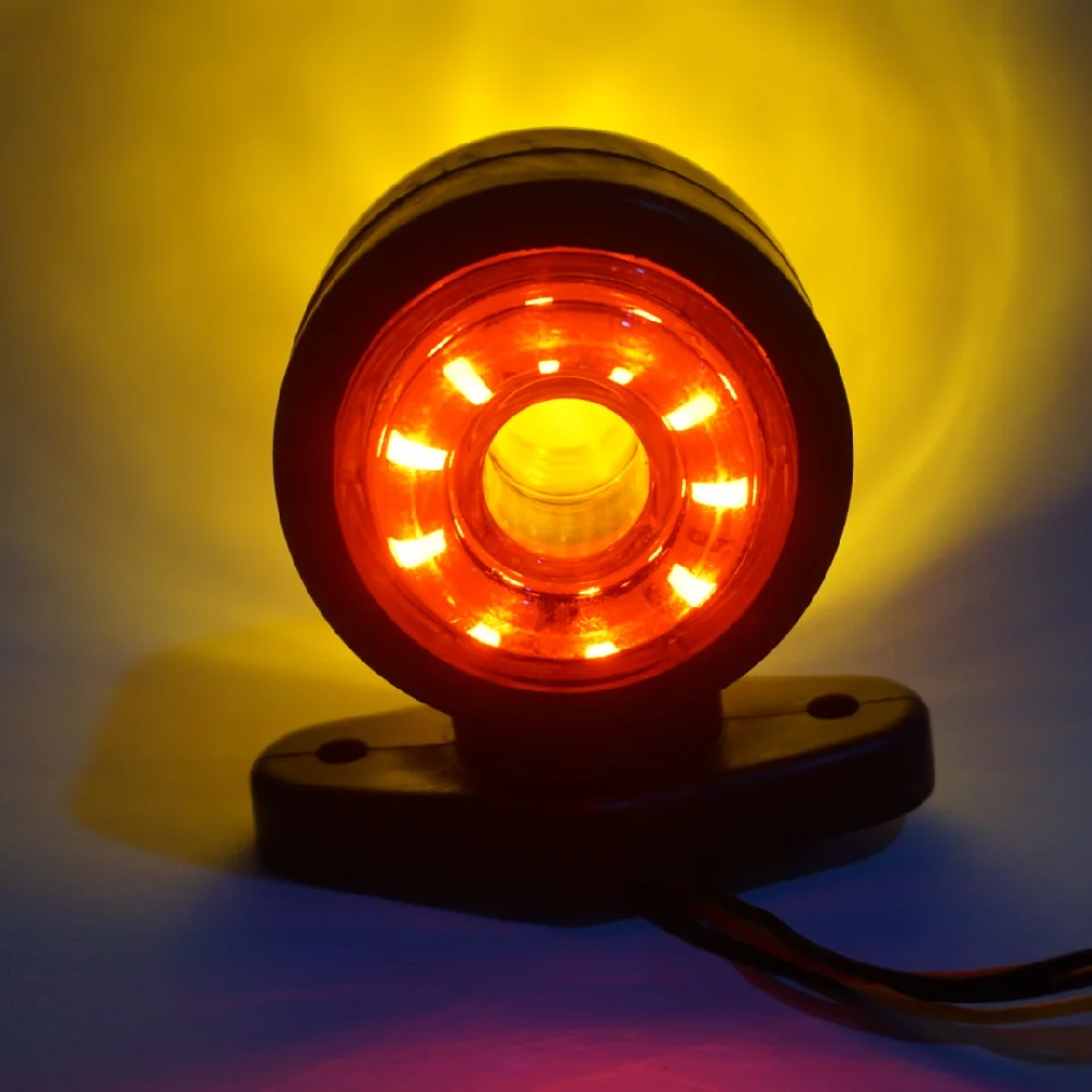 1 пара светодиодных боковых габаритных огней для легкового автомобиля 12-30 В, резиновые Пластиковые двойные боковые индикаторные лампы красного желтого цвета для прицепа