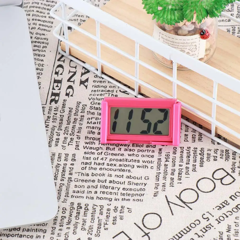 Самоклеящийся ЖК-календарь на приборной панели автомобиля, настольные часы, мини-цифровые часы