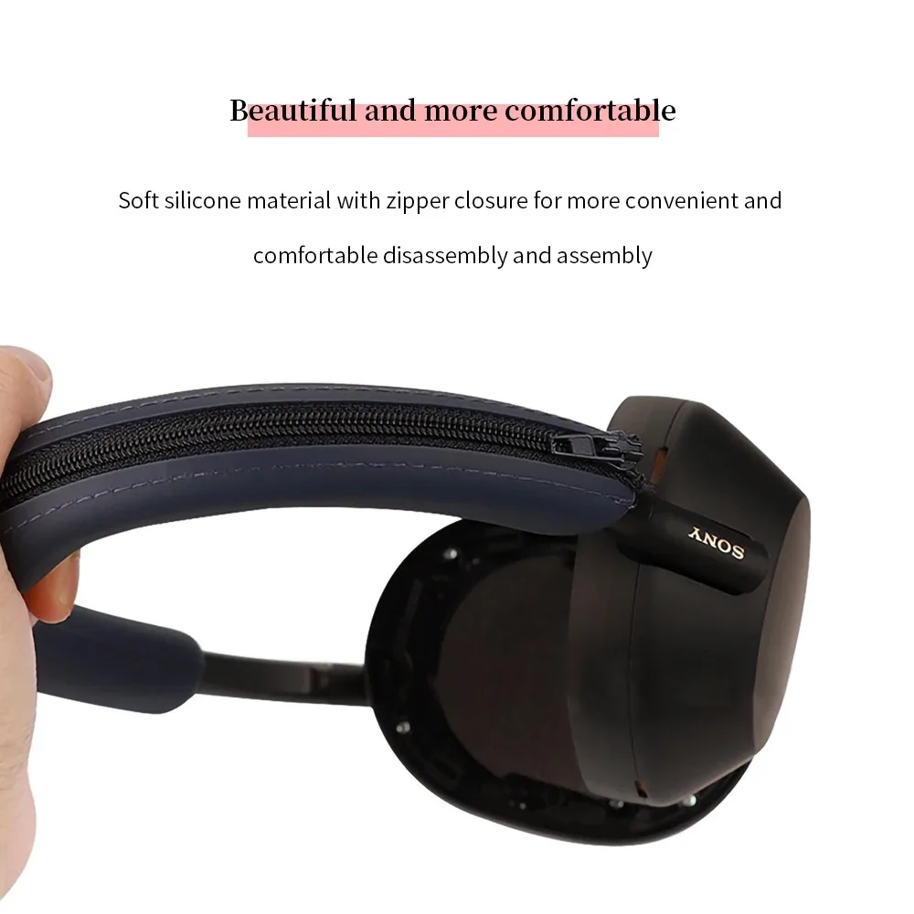 Универсальное оголовье для наушников Head beam Силиконовый чехол для Sony WH-1000XM5 Защитные оголовья для гарнитуры с застежкой-молнией