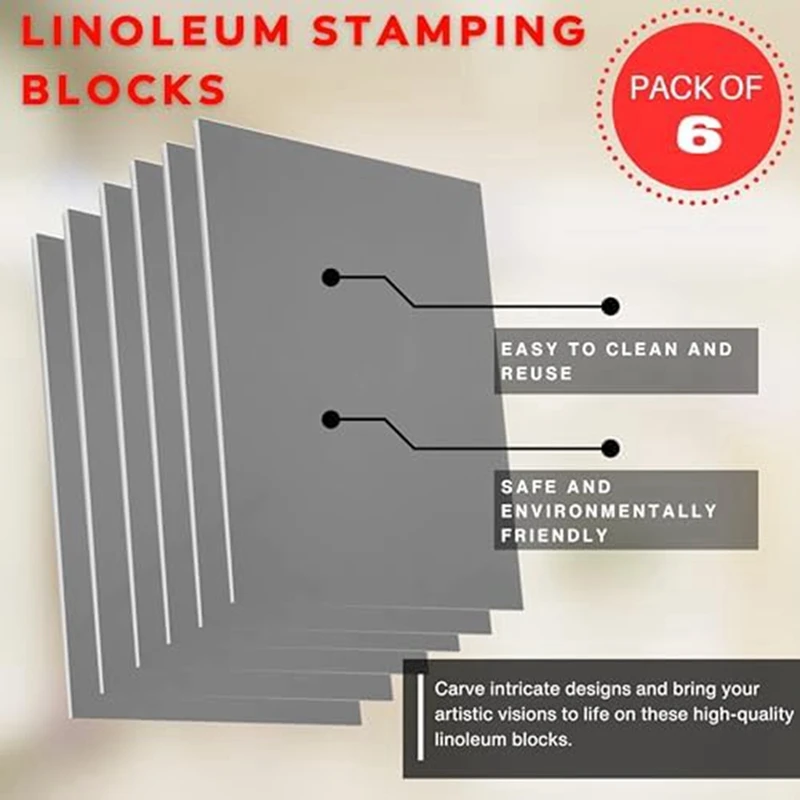 Линолеумные блоки Для гравюры - 8X10X1 / 8 дюймов-Набор штамповых блоков для изготовления штампов - Набор линолеумных блоков для рельефной печати Прочный