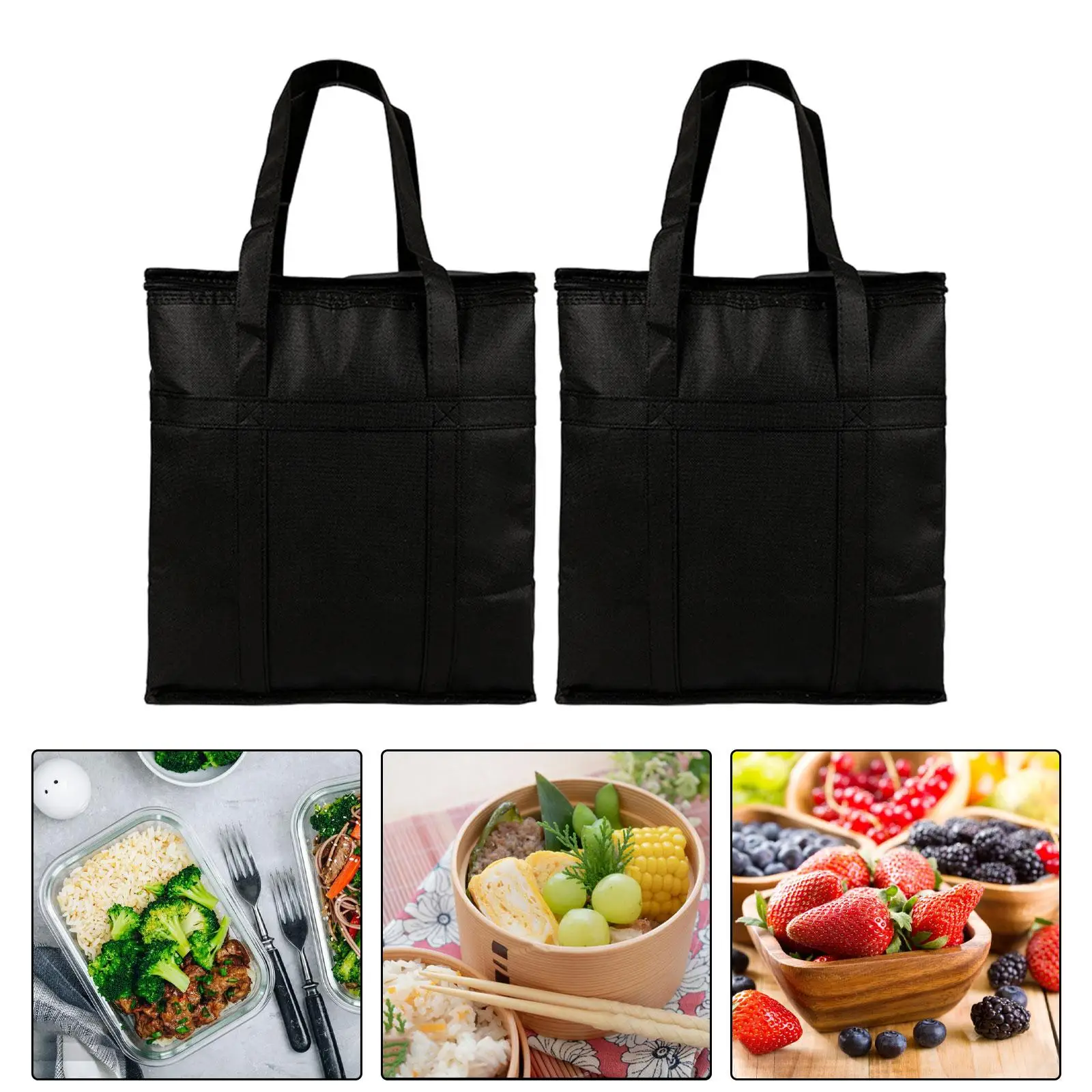 Изолированные сумки навынос с верхней сумкой на молнии, изолированная сумка для доставки еды для барбекю, ресторана на открытом воздухе, холодной или теплой еды