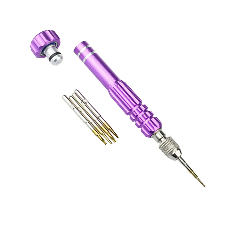 Фиолетовые наборы инструментов для смешивания инструментов для ремонта часов с прецизионным винтом