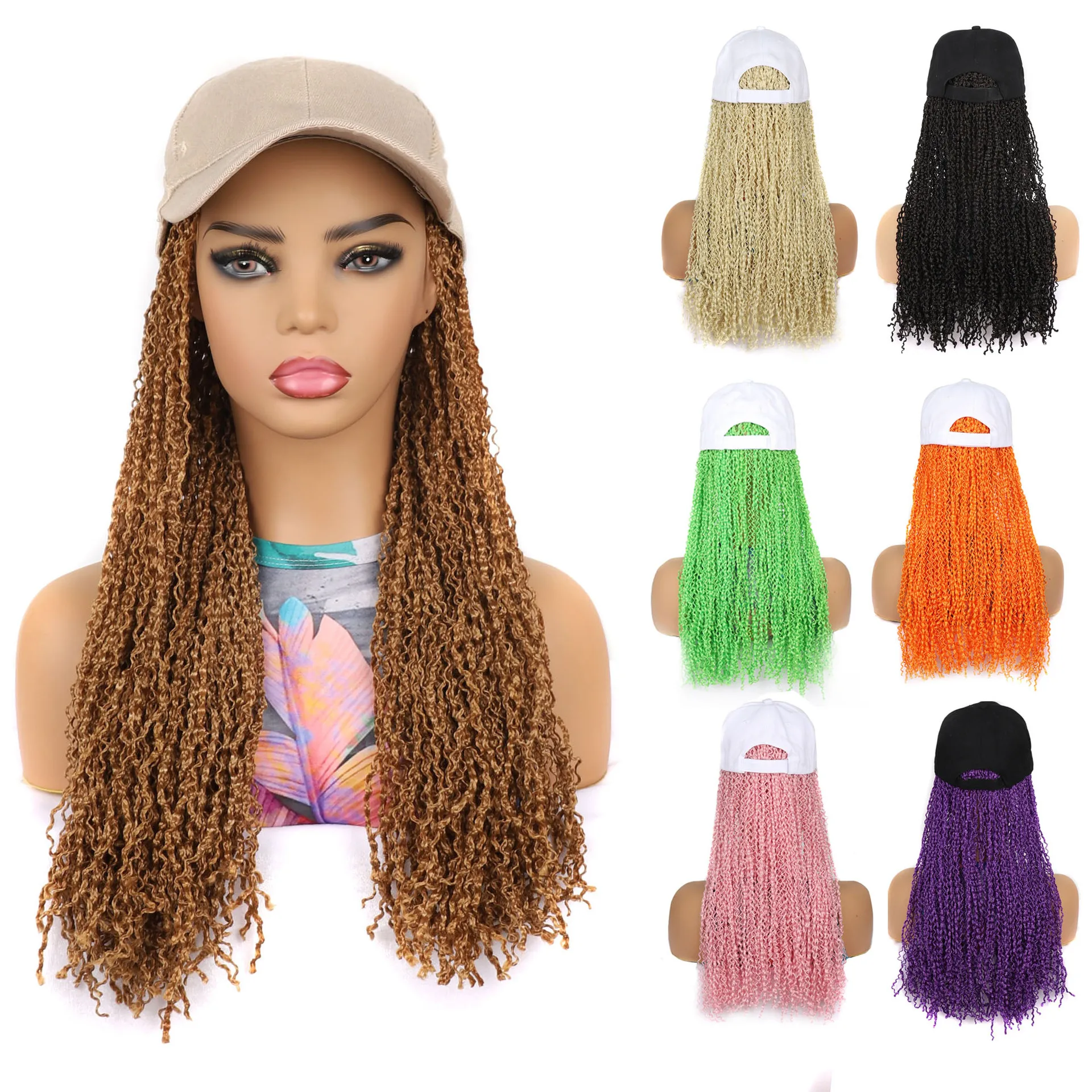 Бейсбольная кепка, парик для волос с косичками Zizi Box, наращивание волос для женщин, 16-дюймовый синтетический парик для волос, бейсбольная кепка с дредлоками