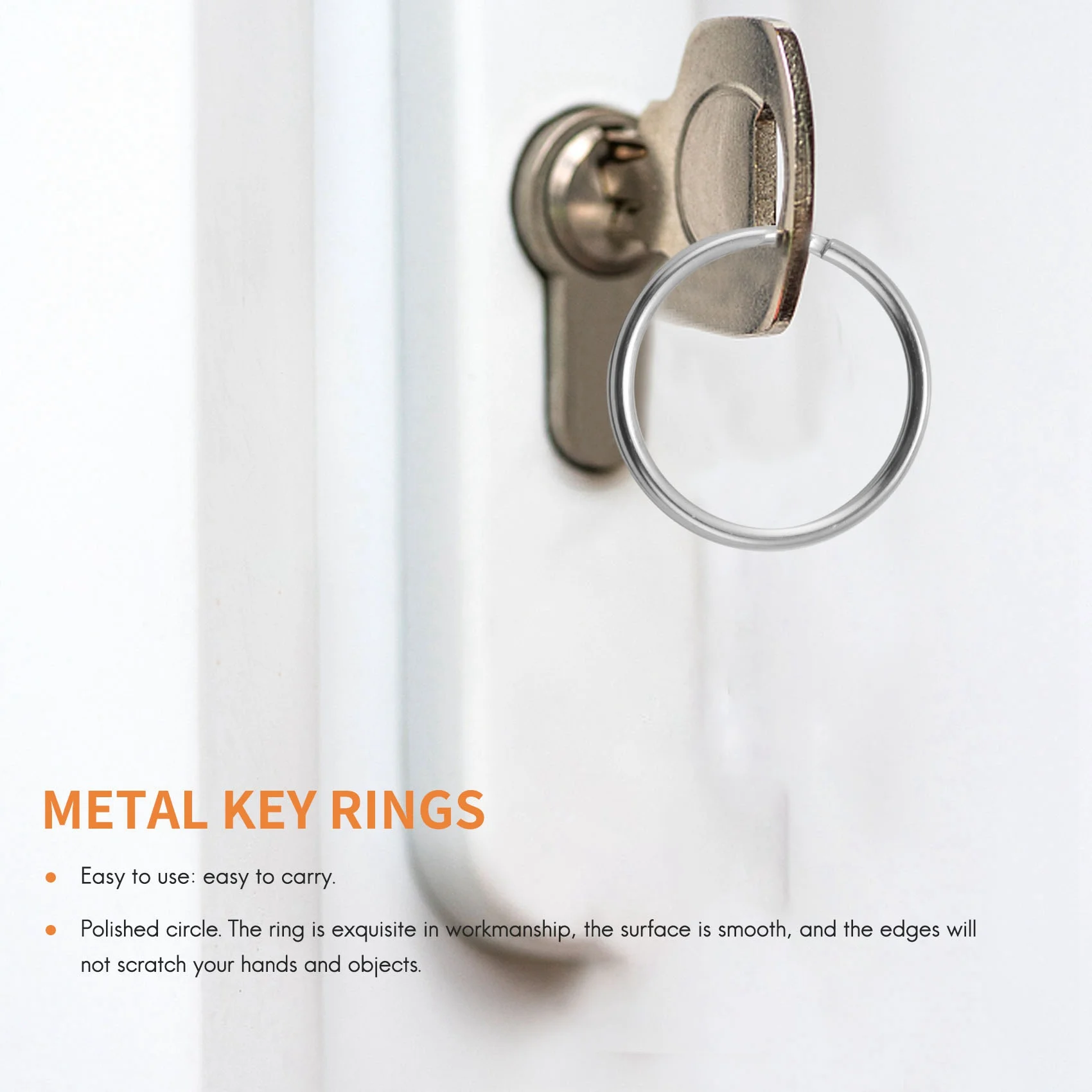 Кольцо для ключей 100ШТ, 1 дюйм, Открытое кольцо для ключей, Металлическое кольцо для ключей, Плоское кольцо для домашнего автомобильного брелка