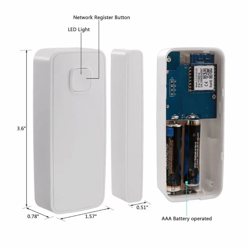 DXAB WIFI Дверная Оконная Охранная сигнализация Магнитный Беспроводной Детектор
