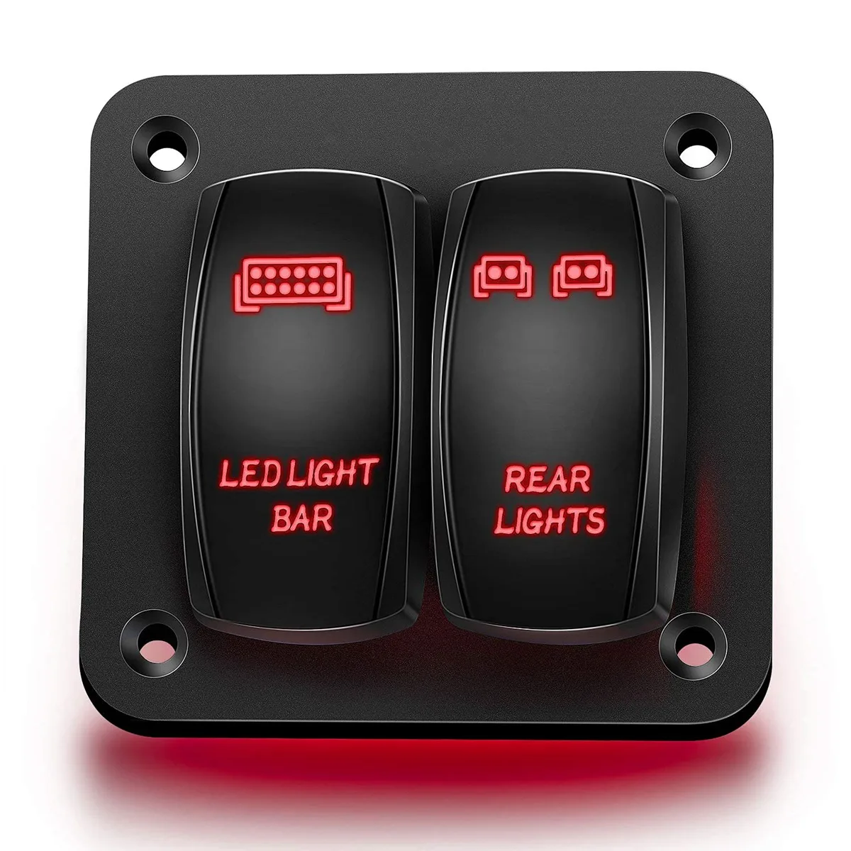 Двухпозиционный кулисный переключатель подсветки панели, автоматический выключатель, защитный светодиодный выключатель для автомобиля Auto Truck Caravan Marine Красный
