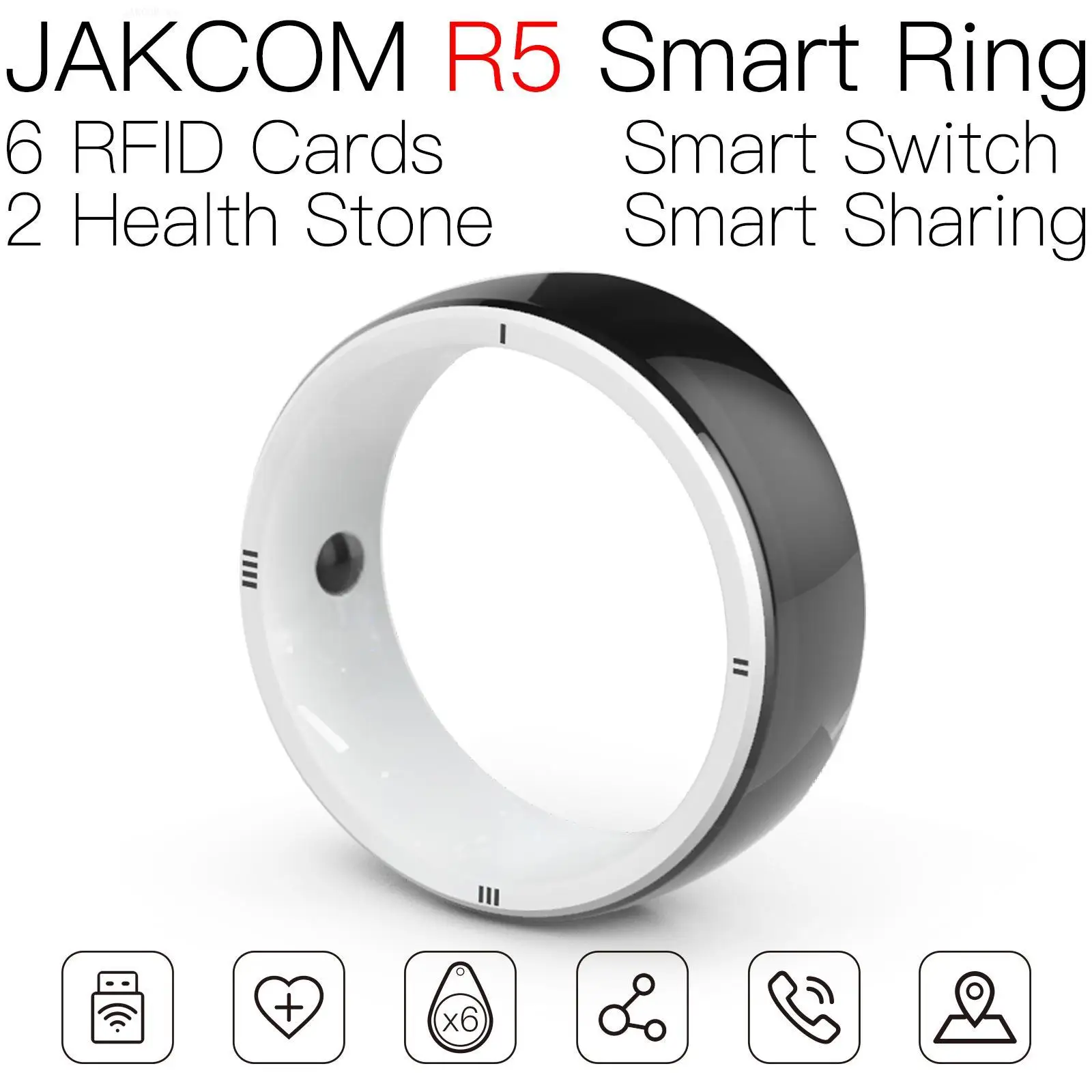 JAKCOM R5 Smart Ring Super value as plus premium 1 черная nfc-метка rfid-считыватель рыбы cip для собак price pigeon ring tracker